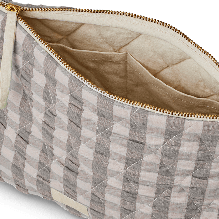 JUNA Nola Makeup Bag, Grey/Birch