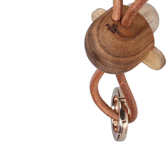 Kay Bojesen Monkey Bag Charm, Gold/Natural Leather