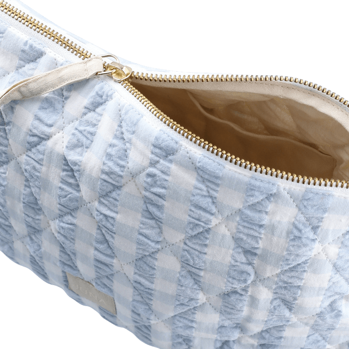 JUNA Karla Toiletry Bag, White/Light Blue
