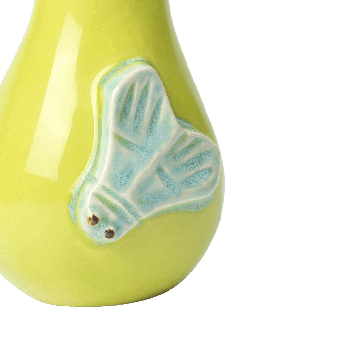Kähler Poppery Pear with Moth, Green/Mint, H: 4.3"