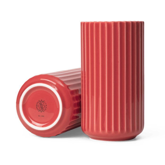 Lyngby Porcelæn Vase, Red, H: 6.1"