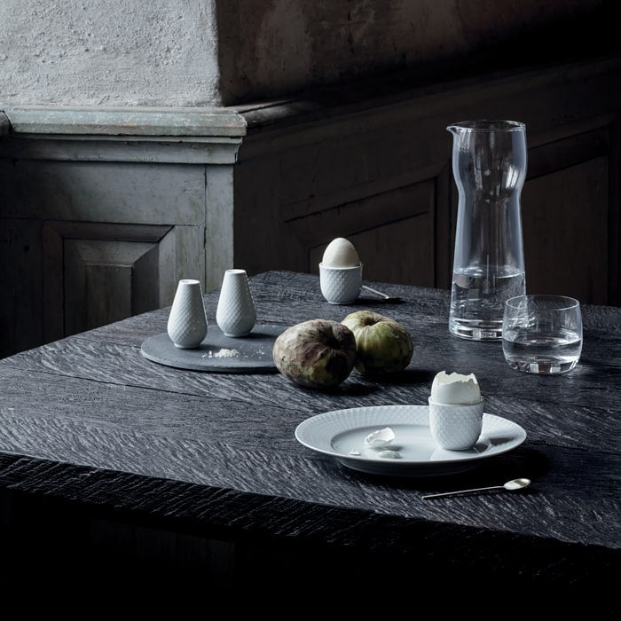 Lyngby Rhombe Egg Cup, White, 2 Pcs.