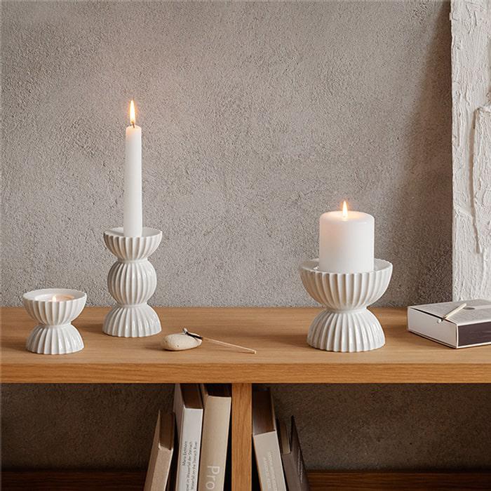 Lyngby Porcelæn Tura Candleholder, H: 2.6"