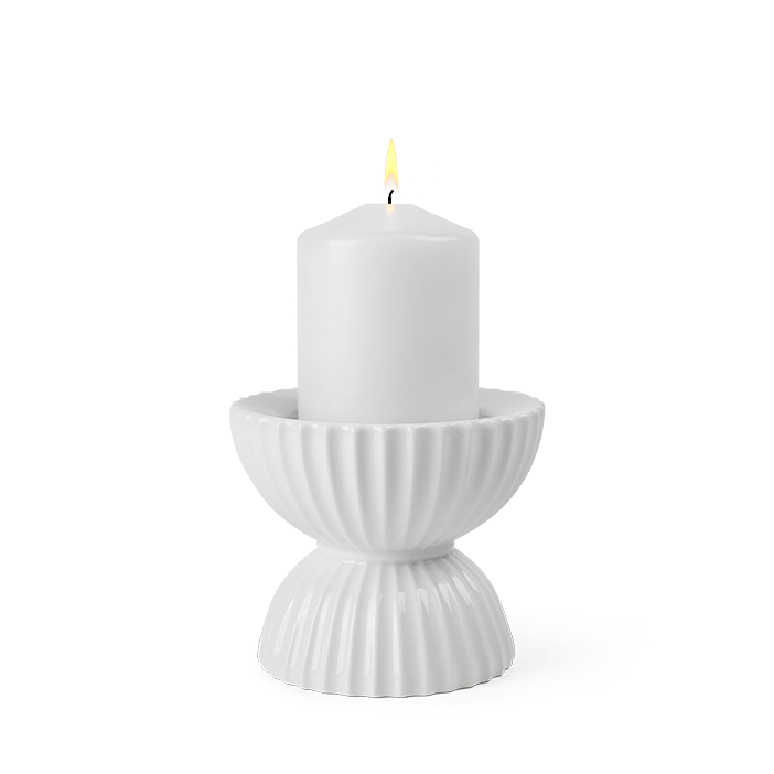 Lyngby Porcelæn Candleholder Tura, H: 3.9"