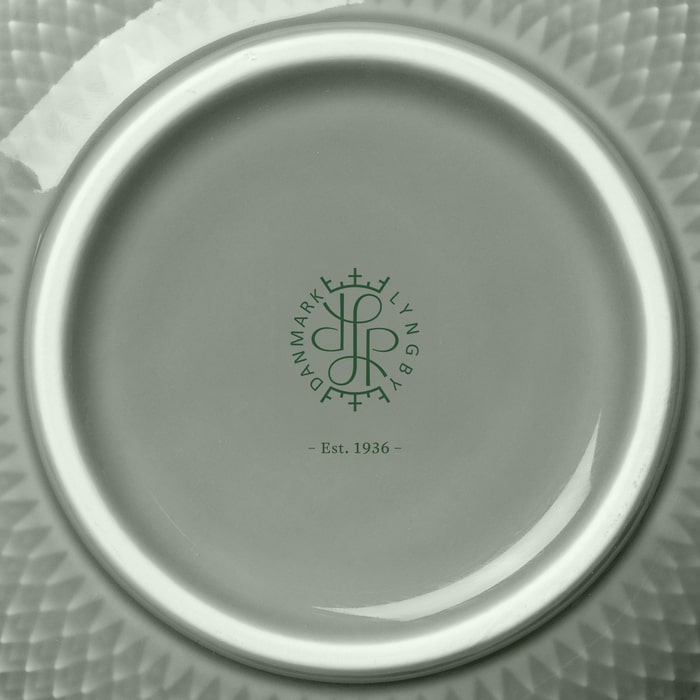 Lyngby Porcelæn Rhombe Earth Bowl, Moss, Ø: 5.1"