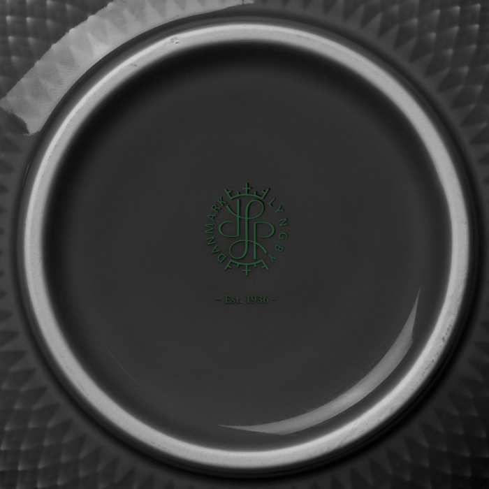 Lyngby Porcelæn Rhombe Earth Bowl, Slate, Ø: 4.3"