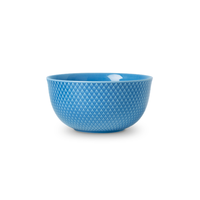 Lyngby Porcelæn Rhombe Color Serving Bowl, Blue, Ø: 6.9"