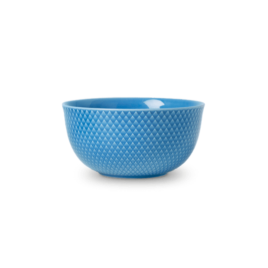 Lyngby Porcelæn Rhombe Color Serving Bowl, Blue, Ø: 6.9"