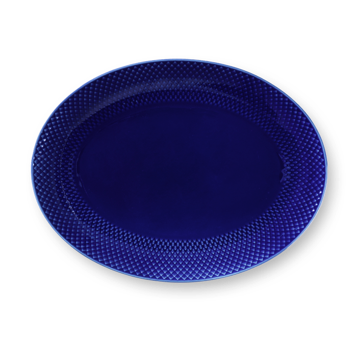 Lyngby Porcelæn Rhombe Color Oval Serving Dish, W: 13.8"