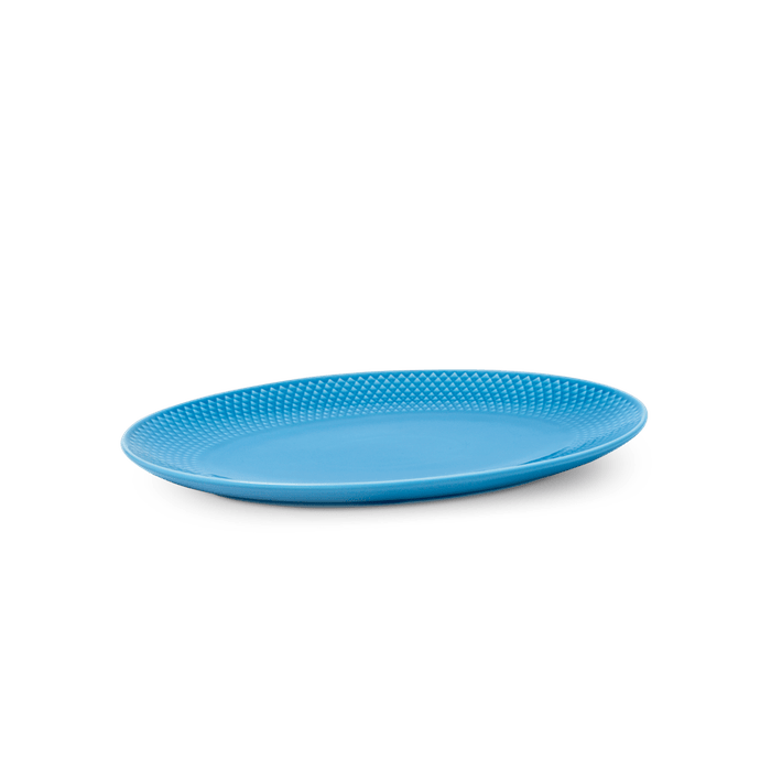 Lyngby Porcelæn Rhombe Color Oval Serving Dish, W: 11.2"