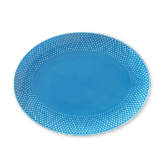 Lyngby Porcelæn Rhombe Color Oval Serving Dish, W: 11.2"