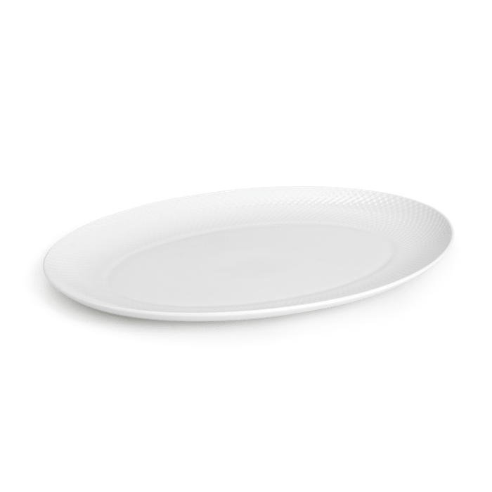 Lyngby Porcelæn Rhombe Oval Serving Dish, White