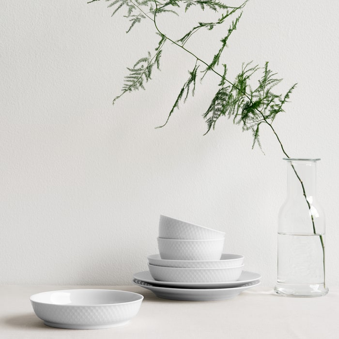 Lyngby Porcelæn Rhombe Plate, White