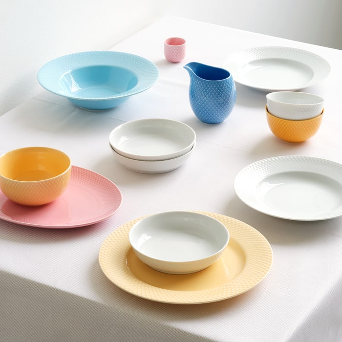 Lyngby Porcelæn Rhombe Color Dinner Plate, Ø: 10.6