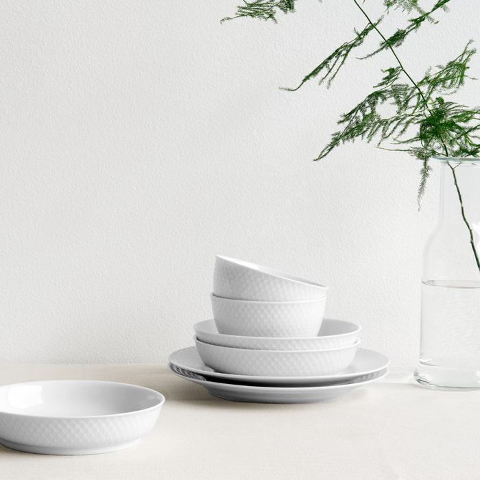 Lyngby Porcelæn Rhombe Bowl, White