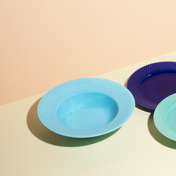 Lyngby Porcelæn Rhombe Color Soup Bowl, Ø: 9.6"