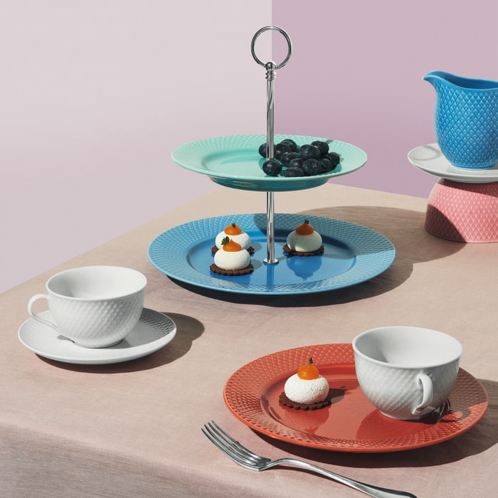Lyngby Porcelæn Rhombe Color Lunch Plate, Ø: 9.1"
