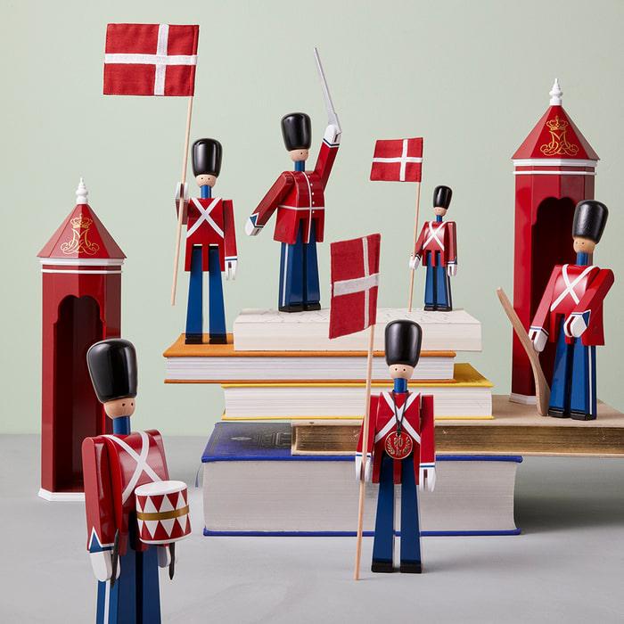 Kay Bojesen Guardsman With Gun, Red/Blue/White, H: 8.9"
