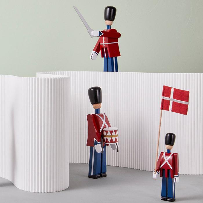 Kay Bojesen Guardsman With Sword, Red/Blue/White, H: 8.9