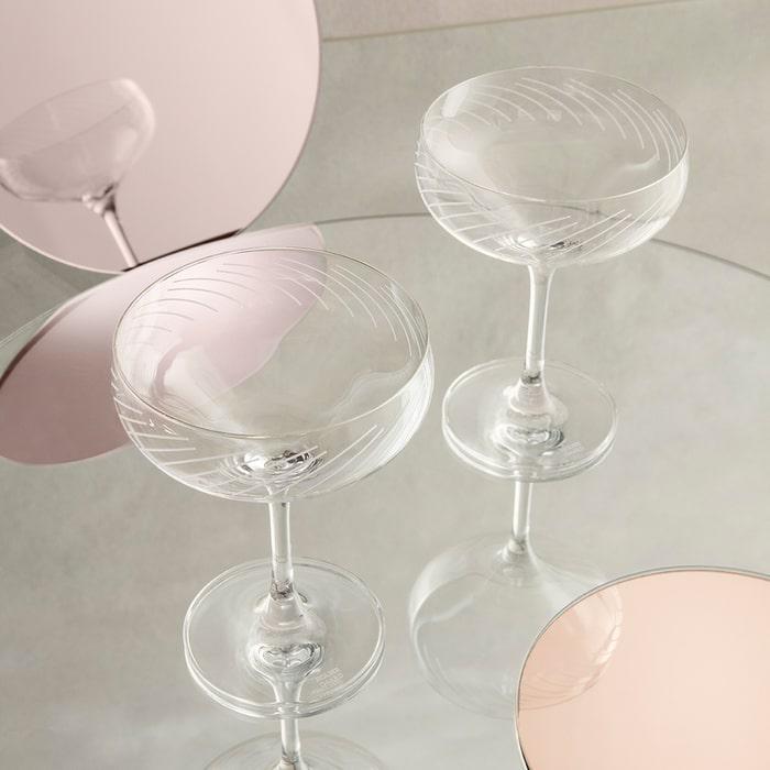 Holmegaard Cabernet Lines Cocktail Glass, Clear, 9.8 Oz, 2 Pcs.