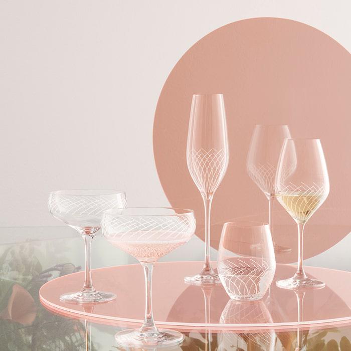 Holmegaard Cabernet Lines Champagne Glass, Clear, 9.8 Oz, 2 Pcs.