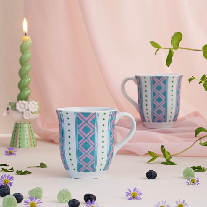 Bjørn Wiinblad Eva Mug, Light Blue, 11.8 Oz