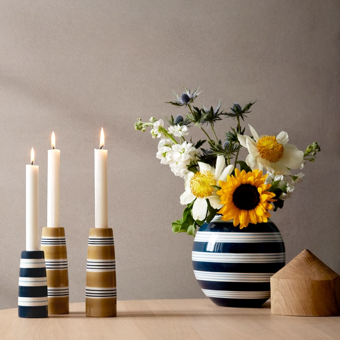 Kähler Omaggio Nuovo Vase, Dark Blue, H: 8.1"