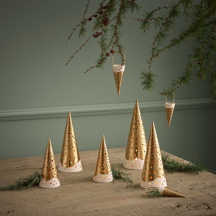 Kähler Nobili Tealight Holder High, Gold