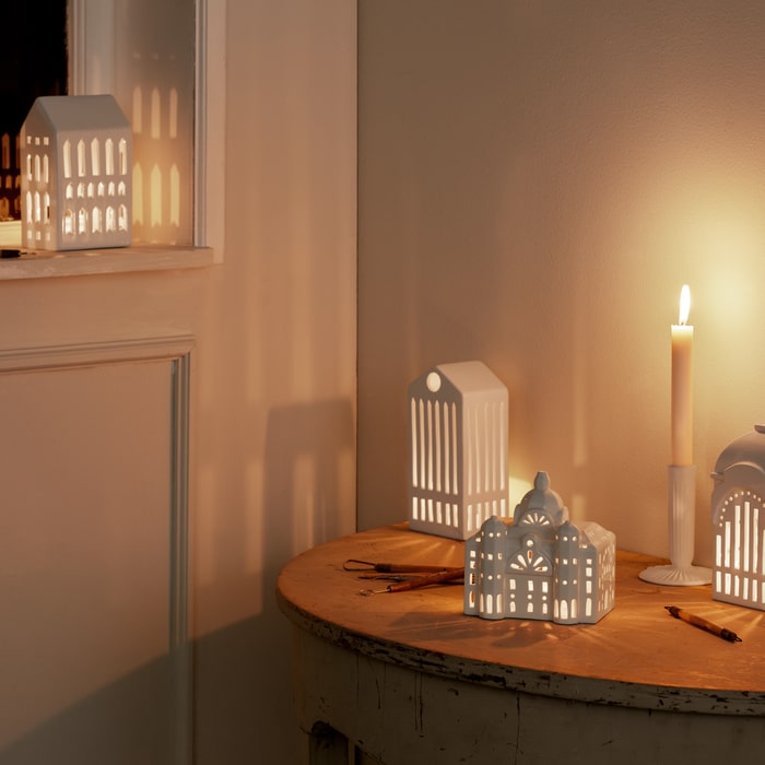 Kähler Urbania Lighthouse Pantheon, White, H: 7.9"