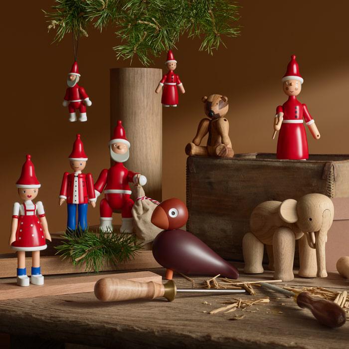 Kay Bojesen Santa Claus, Red/White, H: 7.7