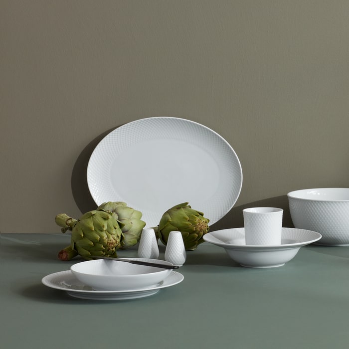 Lyngby Porcelæn Rhombe Soup Bowl, White, Ø: 9.6