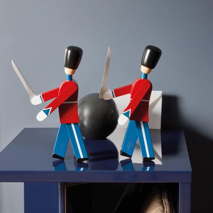Kay Bojesen Guardsman With Sword, Red/Blue/White, H: 8.9"