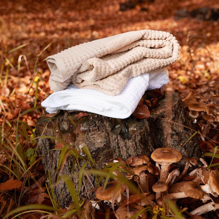 JUNA Check Towels, Sand