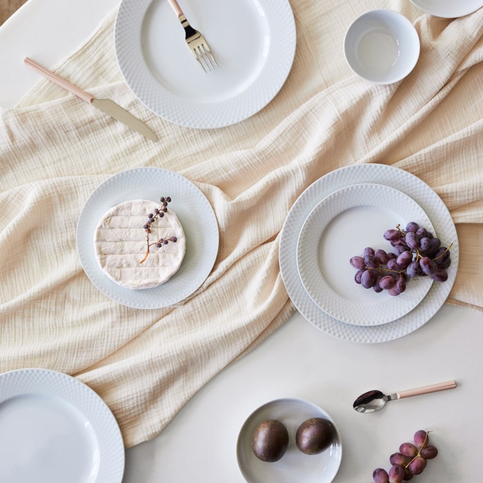 Lyngby Porcelæn Rhombe Plate, White