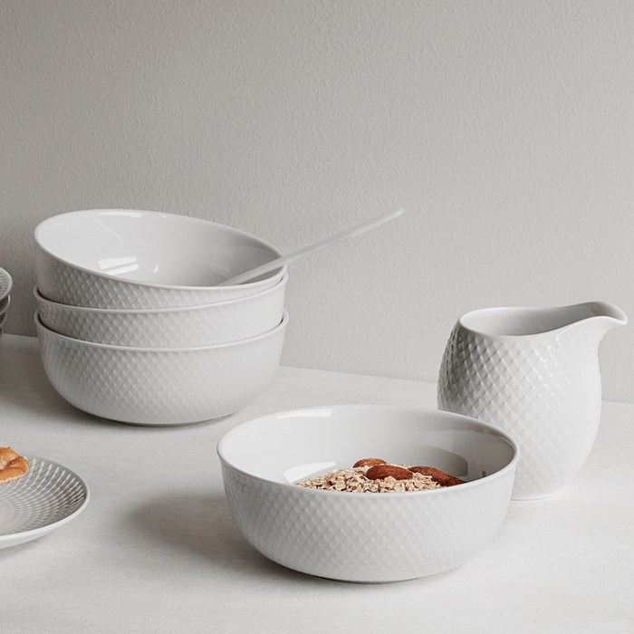 Lyngby Porcelæn Rhombe Bowl, White