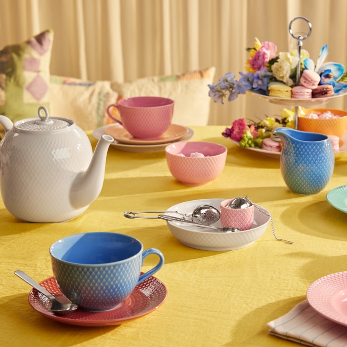 Lyngby Porcelæn Rhombe Color Egg Cup, H: 1.8"