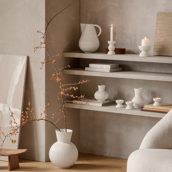 Lyngby Porcelæn Tura Candleholder, H: 2.6