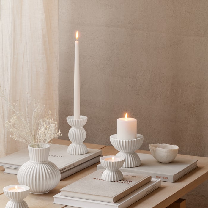 Lyngby Porcelæn Tura Candleholder, H: 2.6"