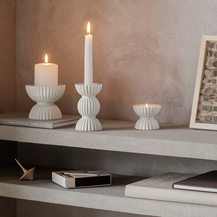 Lyngby Porcelæn Tura Candleholder, H: 2.6"