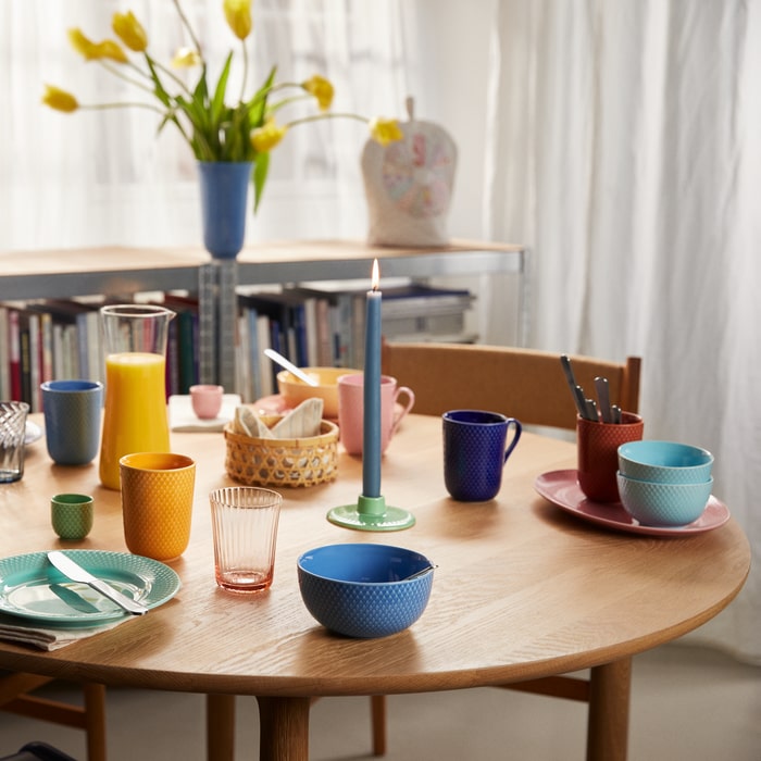 Lyngby Porcelæn Rhombe Color Candleholder, Ø: 4.1