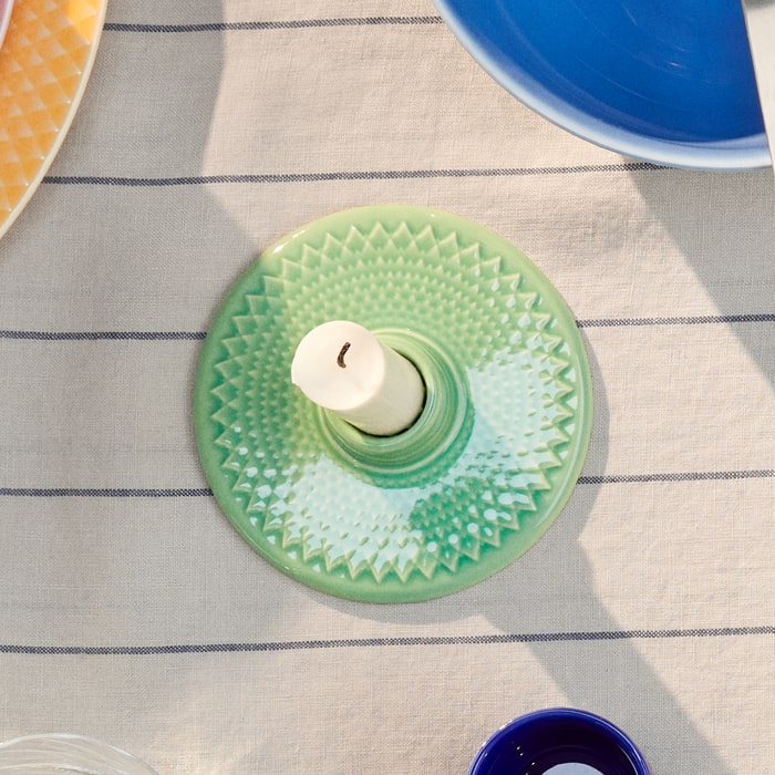 Lyngby Porcelæn Rhombe Color Candleholder, Ø: 4.1