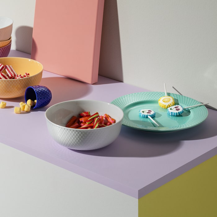 Lyngby Porcelæn Rhombe Bowl, White