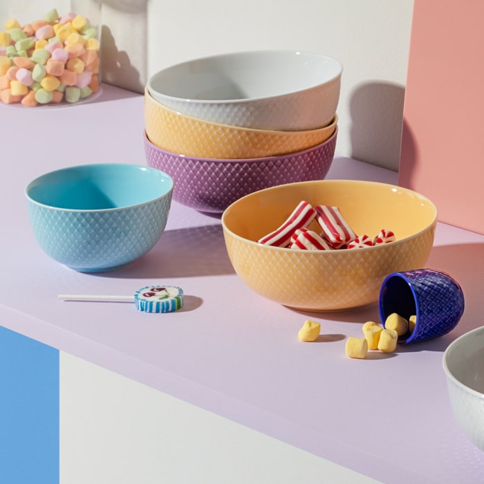 Lyngby Porcelæn Rhombe Color Bowl, Ø: 6.1"
