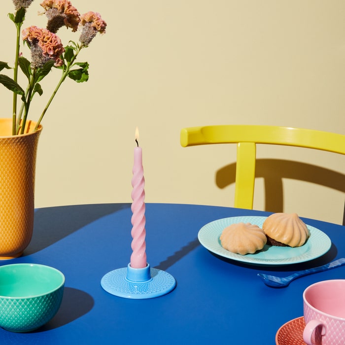 Lyngby Porcelæn Rhombe Color Candleholder, Ø: 4.1"