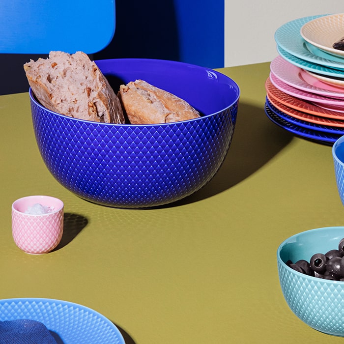 Lyngby Porcelæn Rhombe Color Egg Cup, H: 1.8"