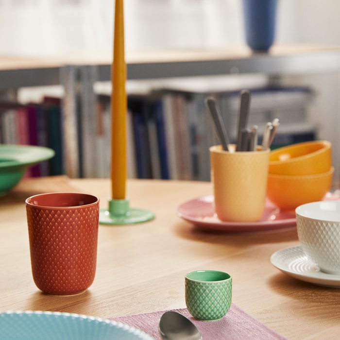 Lyngby Porcelæn Rhombe Color Mug, Terracotta, 11.2 Oz