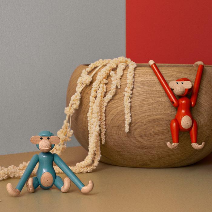 Kay Bojesen Vintage Monkey, Mini, Blue, H: 3.7"