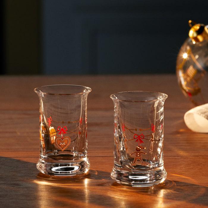 Holmegaard Christmas Dram Glasses, 1.1 Oz, 2 Pcs.