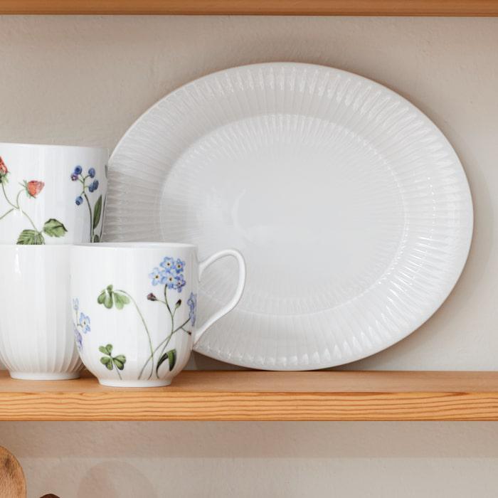 Kähler Hammershøi Oval Serving Dish, White, W: 11.2