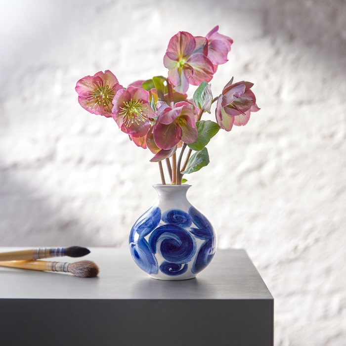 Kähler Tulle Vase, Blue, H: 4.1"